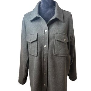 Thread & Supply | Charcoal Gray Thick Shirt Jacket with Pockets | Sz XL